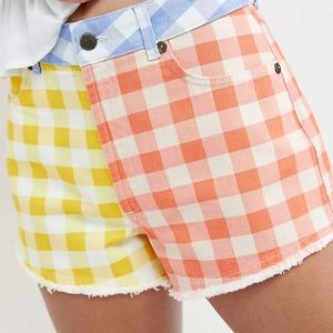 FARM Rio Colorful Gingham Jean Shorts